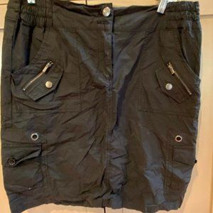 Black Calvin Klein Cargo Utility Skirt